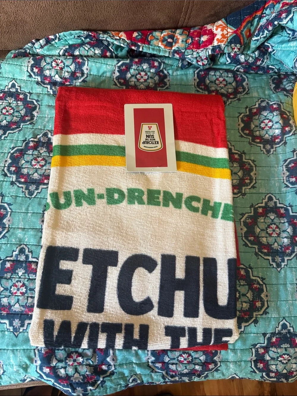 Beach Towel for kids -Fun Ketchup theme NWT